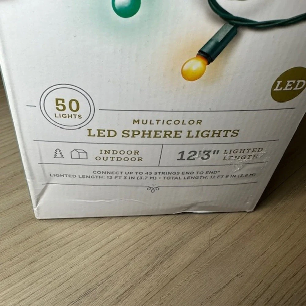 Target Wondershop Multicolor LED Sphere‎ Lights 50 Count Indoor Outdoor 12 3